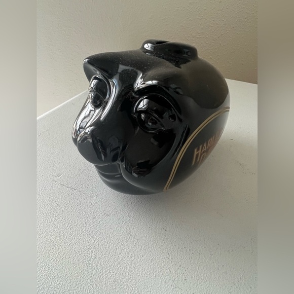 Harley-Davidson Black Ceramic Hog Gas Tank Piggy Bank - Picture 4 of 8